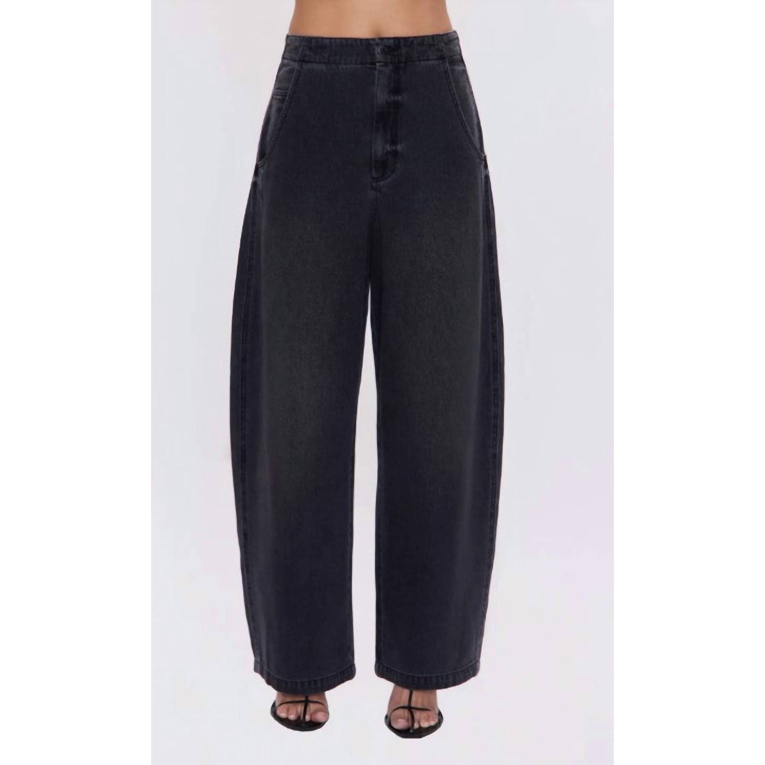New Pistola Women's Lottie High Rise Relaxed Bowed Leg Pants In Black